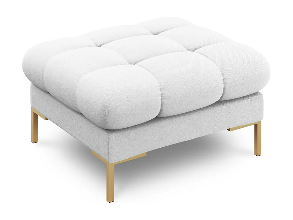 Cosmopolitan Design - Pouf "Bali" aus strukturiertem Stoff hellgrau - 60x60x41cm