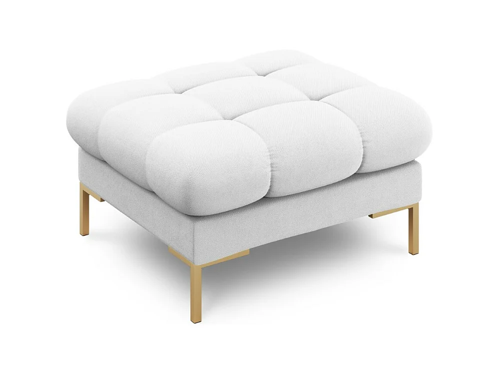 Cosmopolitan Design - Poef "Bali" Structurele stof, Lichtgrijs - 60x60x41cm