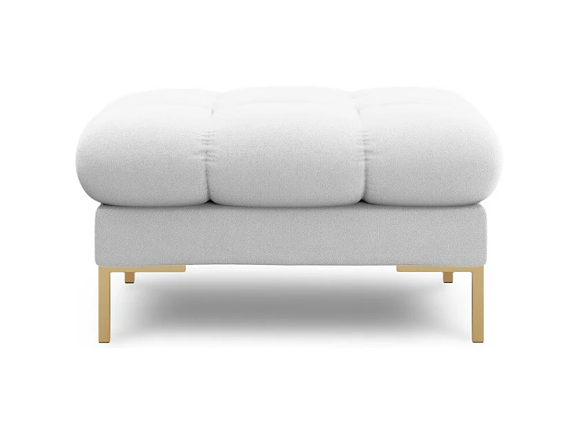 Cosmopolitan Design - Puf, "Bali" tkanina strukturalna, szary jasny - 60x60x41cm