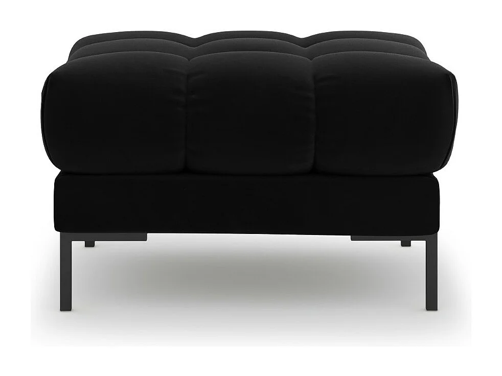 Cosmopolitan Design - Pouf "Bali" aus Samt schwarz - 60x60x41cm
