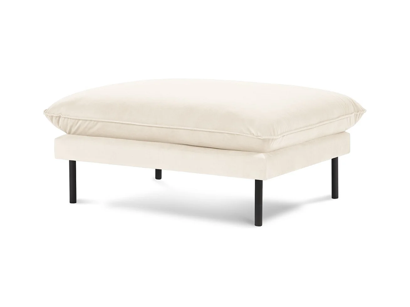 Cosmopolitan Design - Poef "Vienna" Flueel, Lichtbeige - 100x80x43cm
