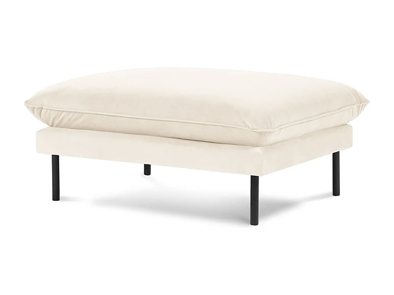 Cosmopolitan Design - Pouf "Vienna" en velours beige clair - 100x80x43cm