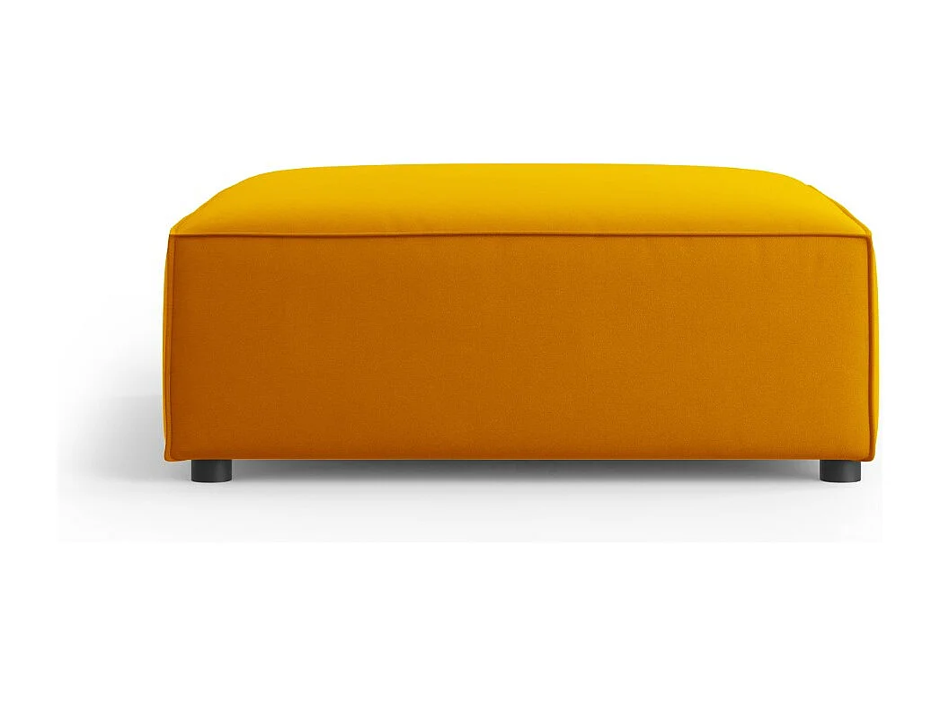 Cosmopolitan Design - Puf "Arendal" de terciopelo amarillo - 102x80x40cm