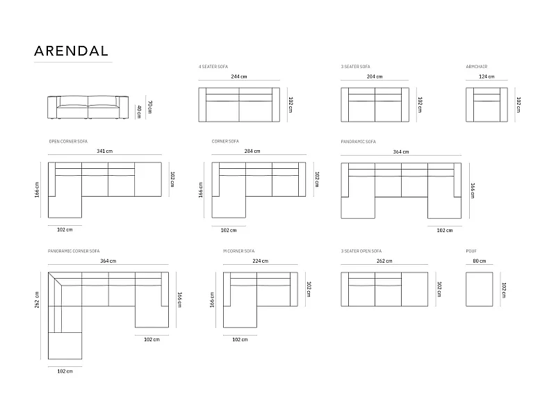 Cosmopolitan Design - Pufe "Arendal" em veludo amarelo - 102x80x40cm