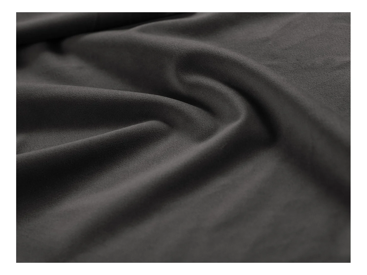 Cosmopolitan Design - Poef "Vienna" Flueel, Donkergrijs - 100x80x43cm