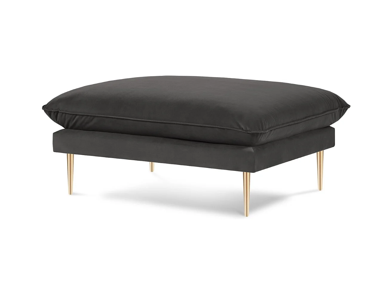 Cosmopolitan Design - Poef "Vienna" Flueel, Donkergrijs - 100x80x43cm