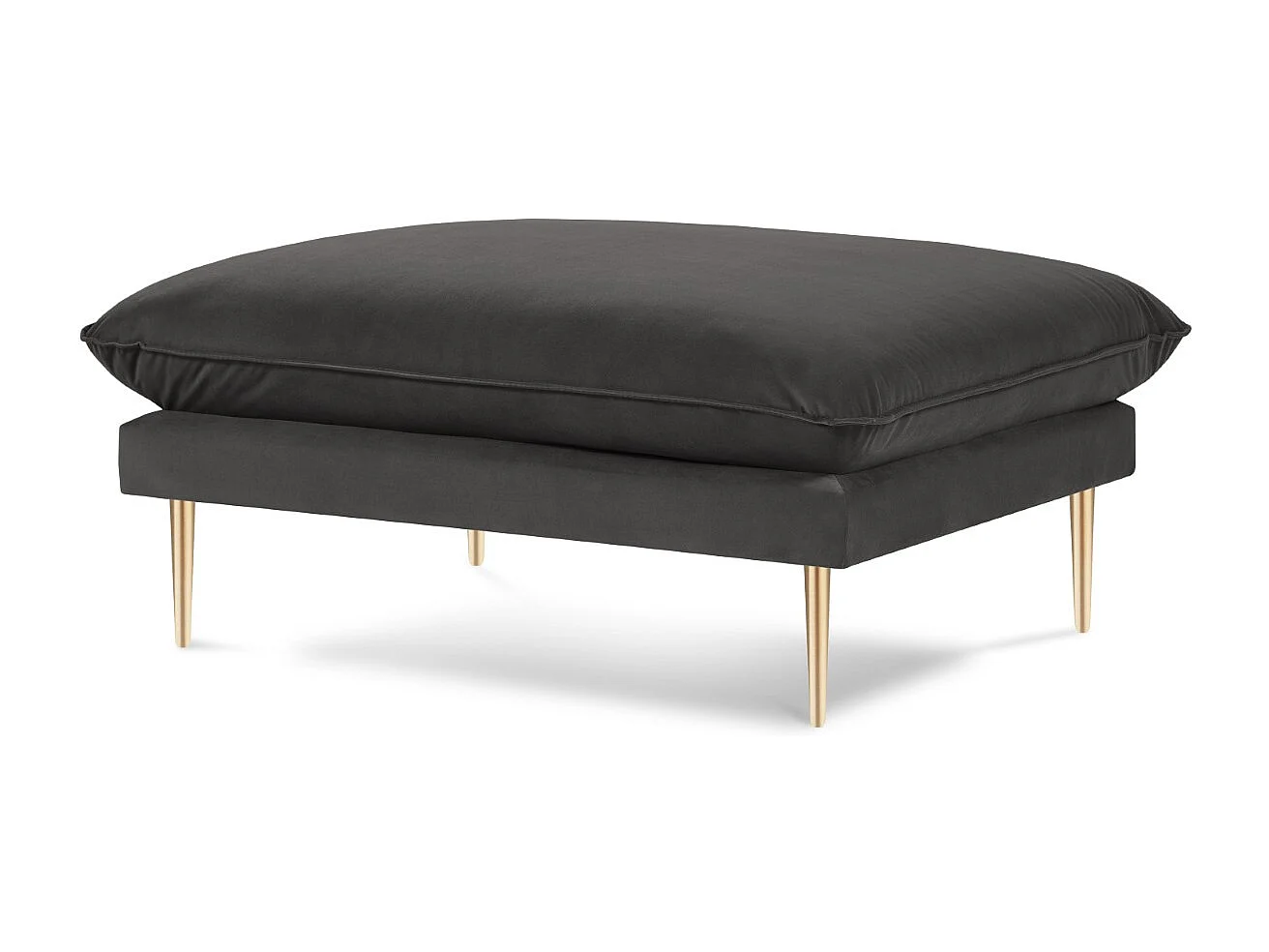 Cosmopolitan Design - Pufe "Vienna" em veludo cinza escuro - 100x80x43cm