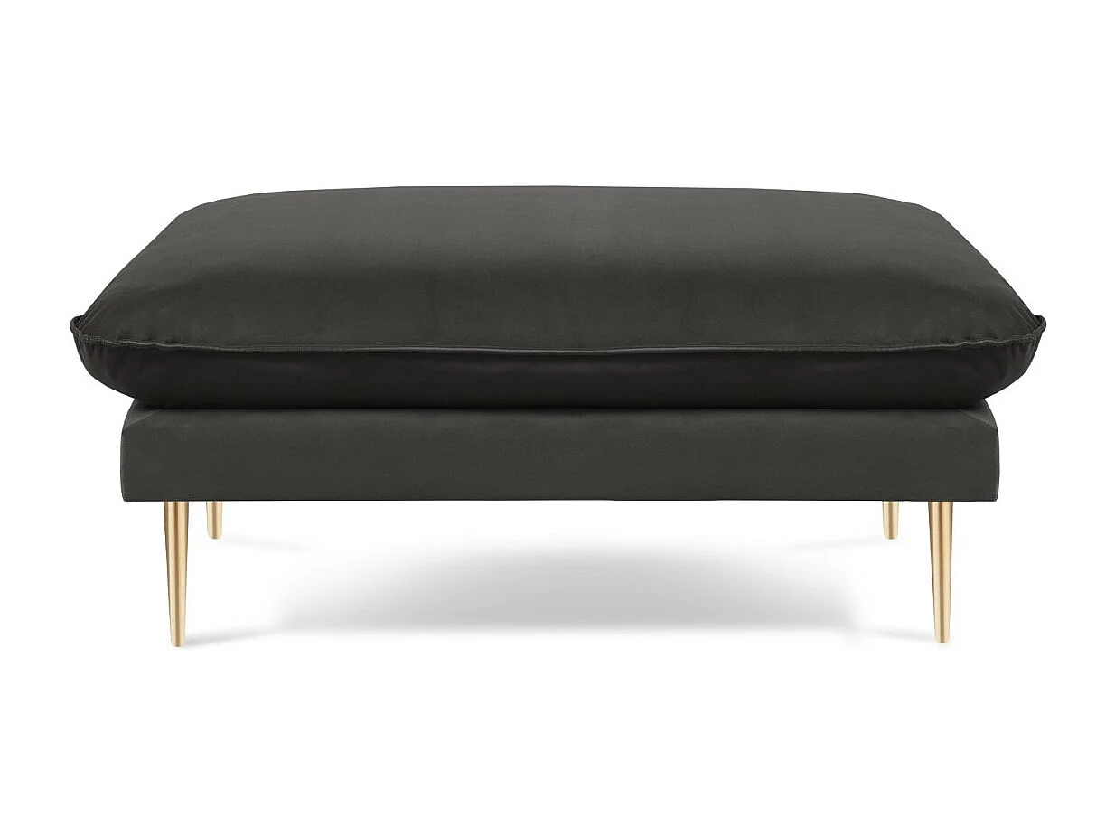 Cosmopolitan Design - Pufe "Vienna" em veludo cinza escuro - 100x80x43cm