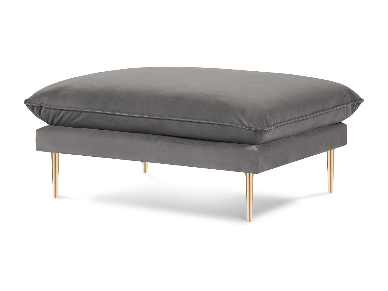 Cosmopolitan Design - Pouf "Vienna" aus Samt hellgrau - 100x80x43cm