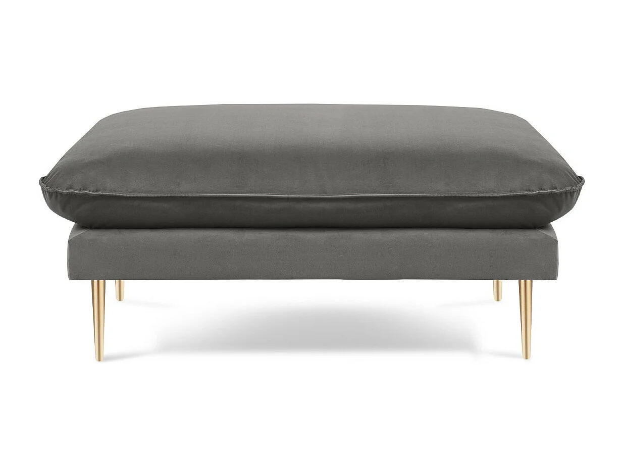 Cosmopolitan Design - Pouf "Vienna" aus Samt hellgrau - 100x80x43cm