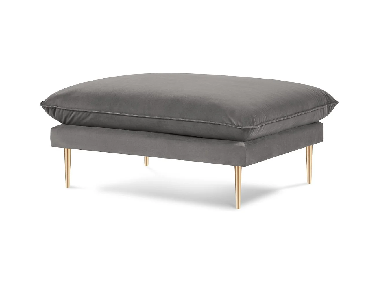 Cosmopolitan Design - Pouf "Vienna" en velours gris clair - 100x80x43cm