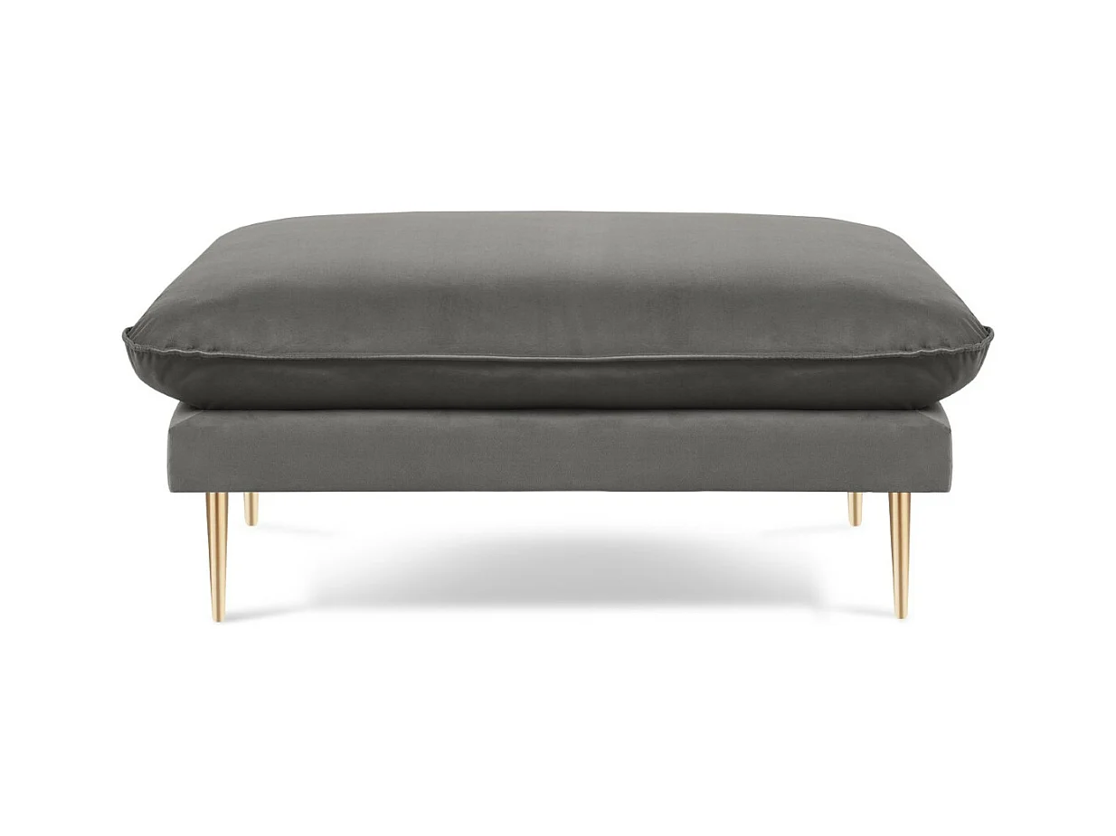 Cosmopolitan Design - Poef "Vienna" Flueel, Lichtgrijs - 100x80x43cm