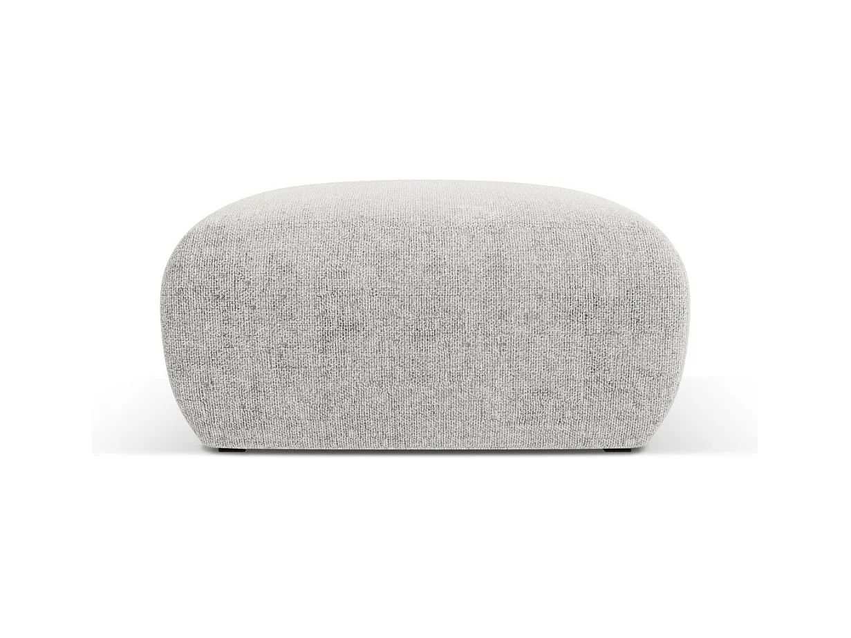 Cosmopolitan Design - Poef "Nolio" Chenille, Lichtgrijs - 75x75x36cm