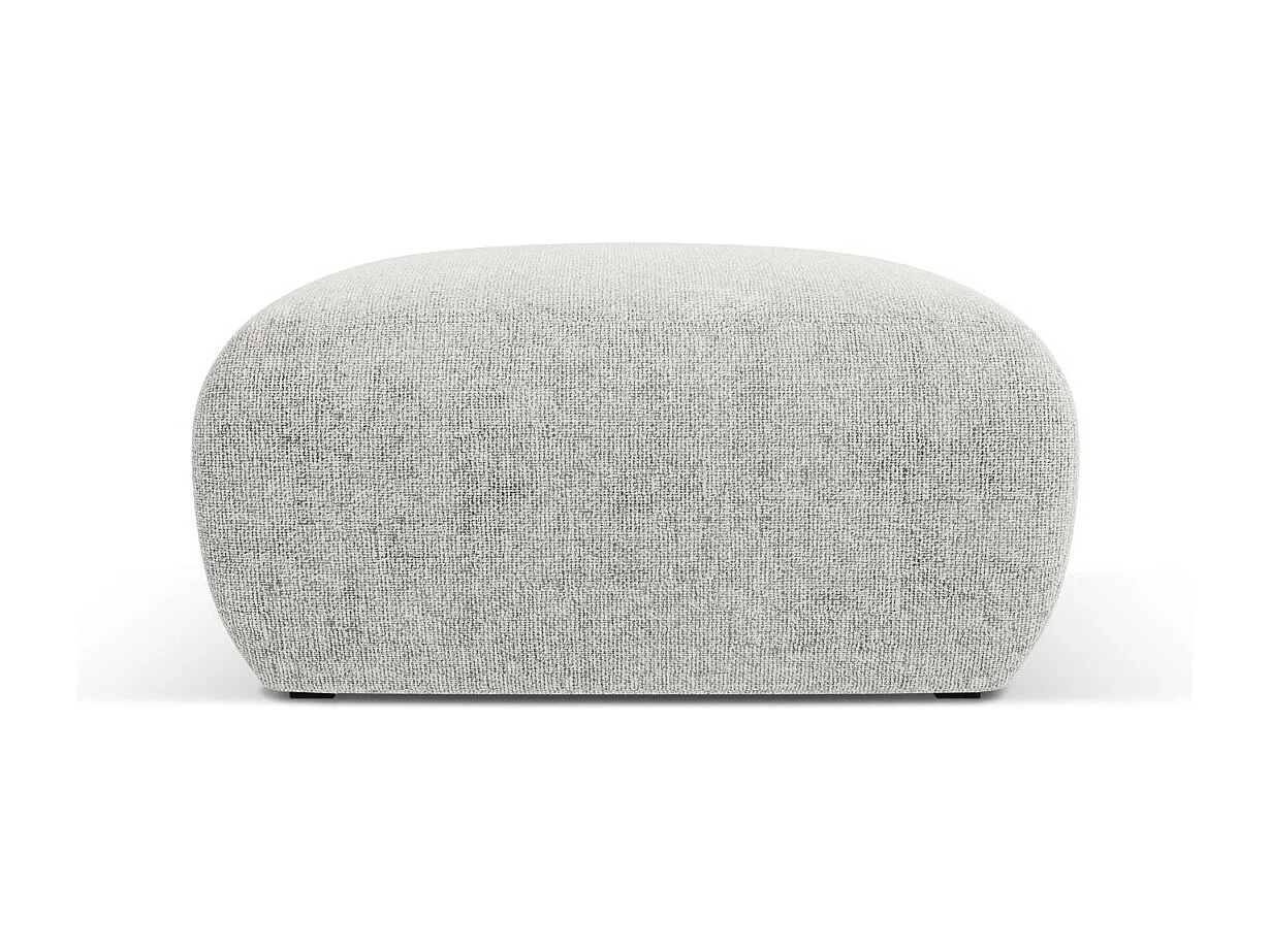 Cosmopolitan Design - Pufe "Nolio" em tecido chenille cinza claro - 75x75x36cm