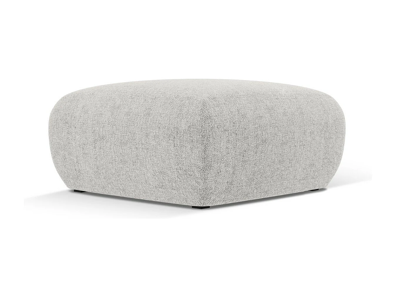 Cosmopolitan Design - Pufe "Nolio" em tecido chenille cinza claro - 75x75x36cm