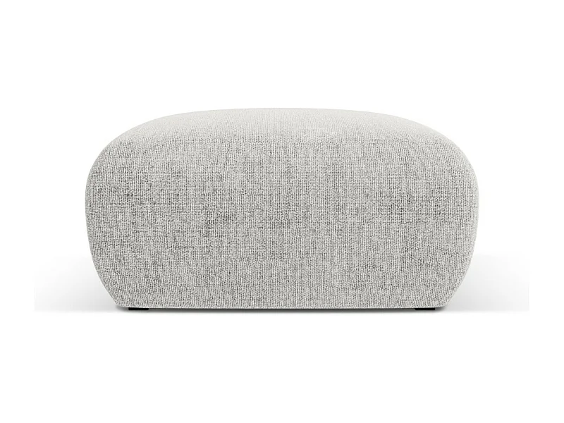Cosmopolitan Design - Pufe "Nolio" em tecido chenille cinza claro - 75x75x36cm