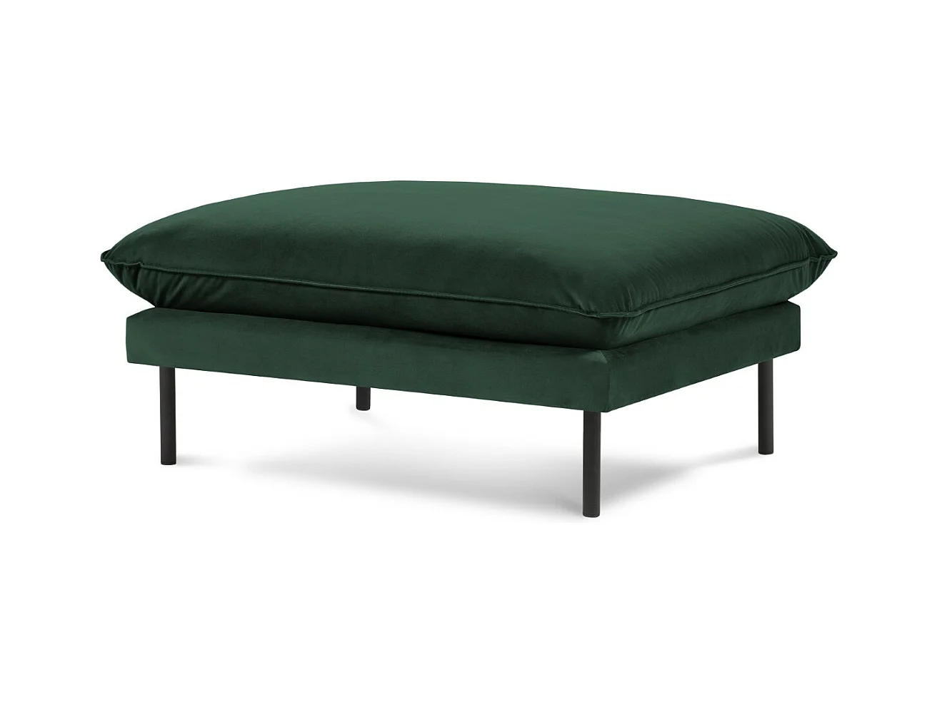 Cosmopolitan Design - Poef "Vienna" Flueel, Flessengroen - 100x80x43cm