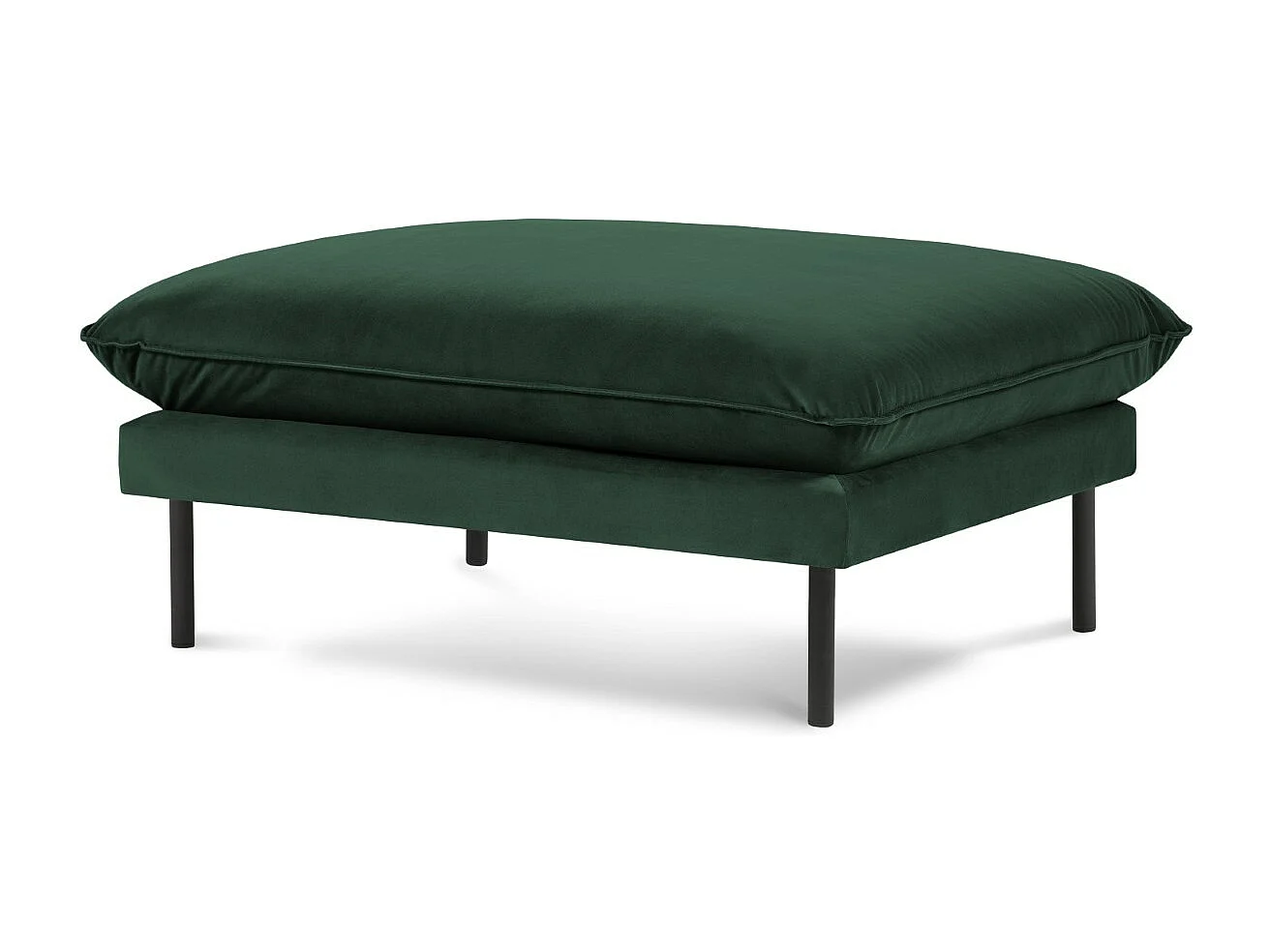 Cosmopolitan Design - Poef "Vienna" Flueel, Flessengroen - 100x80x43cm