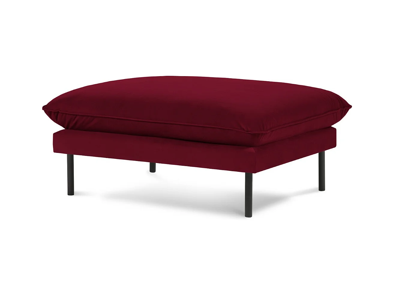 Cosmopolitan Design - Pouf "Vienna" en velours rouge - 100x80x43cm