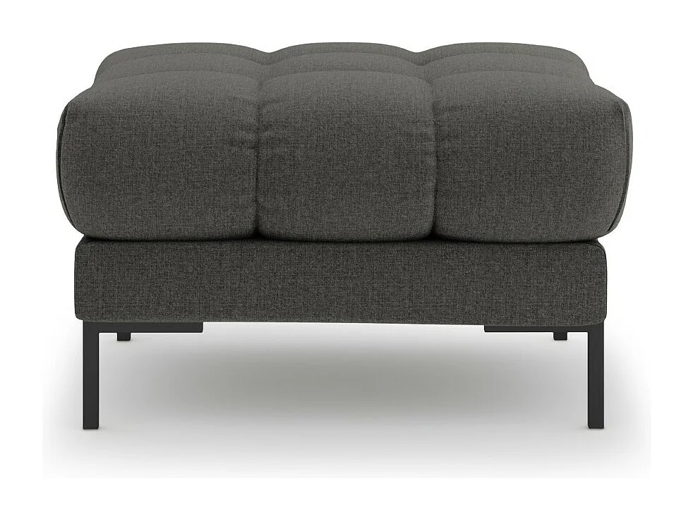 Cosmopolitan Design - Pouf "Bali" aus strukturiertem Stoff dunkelgrau - 60x60x41cm