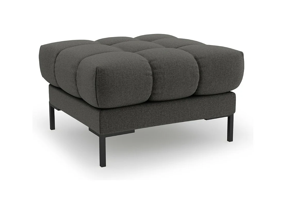 Cosmopolitan Design - Pouf "Bali" en tissu structurel gris foncé - 60x60x41cm