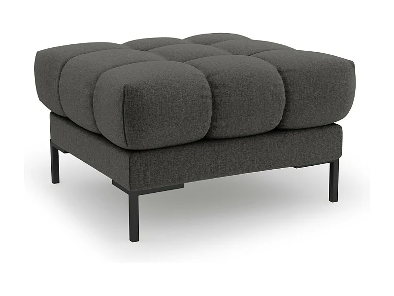 Cosmopolitan Design - Pouf "Bali" en tissu structurel gris foncé - 60x60x41cm