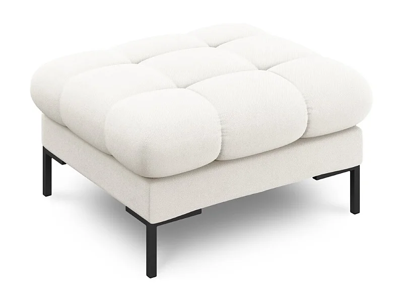 Cosmopolitan Design - Pouf "Bali" in tessuto strutturato beige chiaro - 60x60x41cm