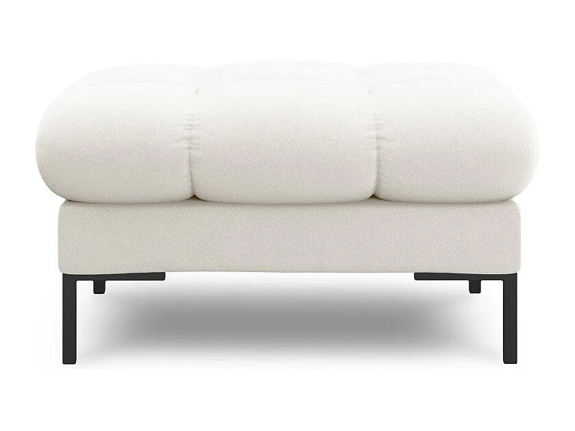 Cosmopolitan Design - Pouf "Bali" in tessuto strutturato beige chiaro - 60x60x41cm