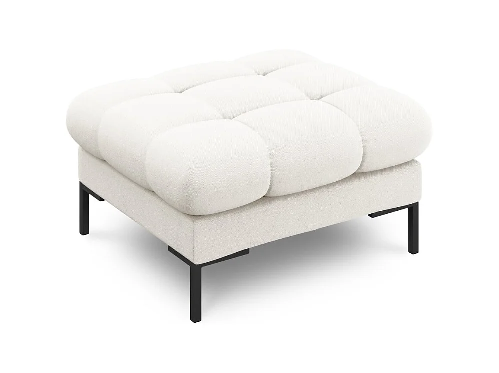 Cosmopolitan Design - Poef "Bali" Structurele stof, Lichtbeige - 60x60x41cm