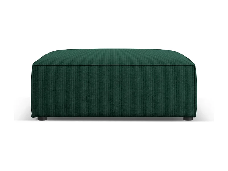 Cosmopolitan Design - Pouf "Arendal" aus Chenille-Stoff mit Rippeneffekt flaschengrün - 102x80x40cm