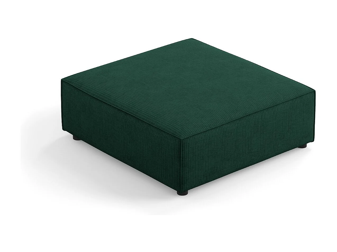 Cosmopolitan Design - Pouf "Arendal" aus Chenille-Stoff mit Rippeneffekt flaschengrün - 102x80x40cm