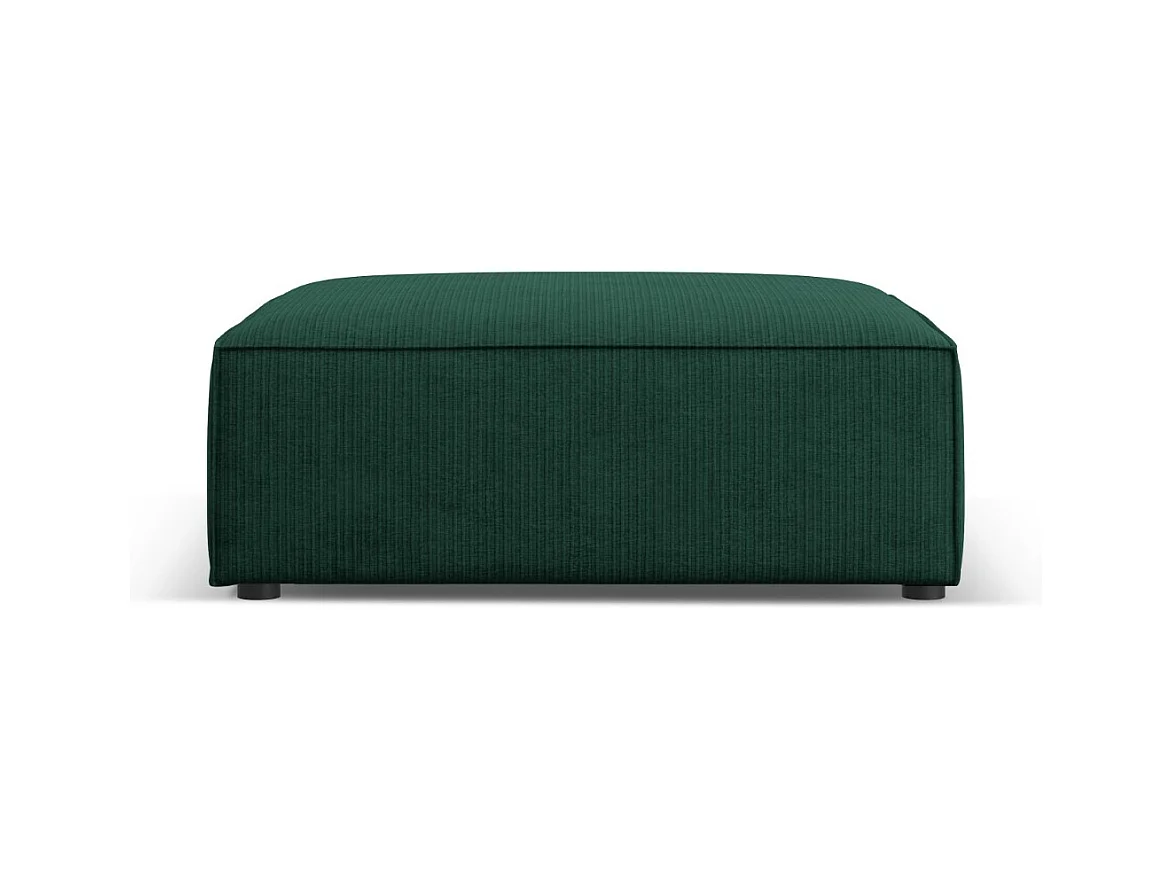 Cosmopolitan Design - Poef "Arendal" Chenille met ribbeleffect, Flessengroen - 102x80x40cm
