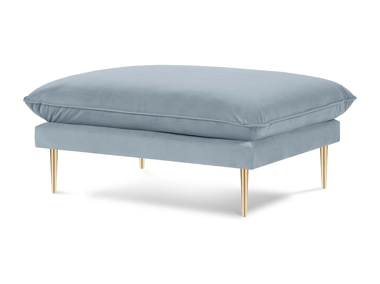 Cosmopolitan Design - Pouf "Vienna" en velours bleu clair - 100x80x43cm