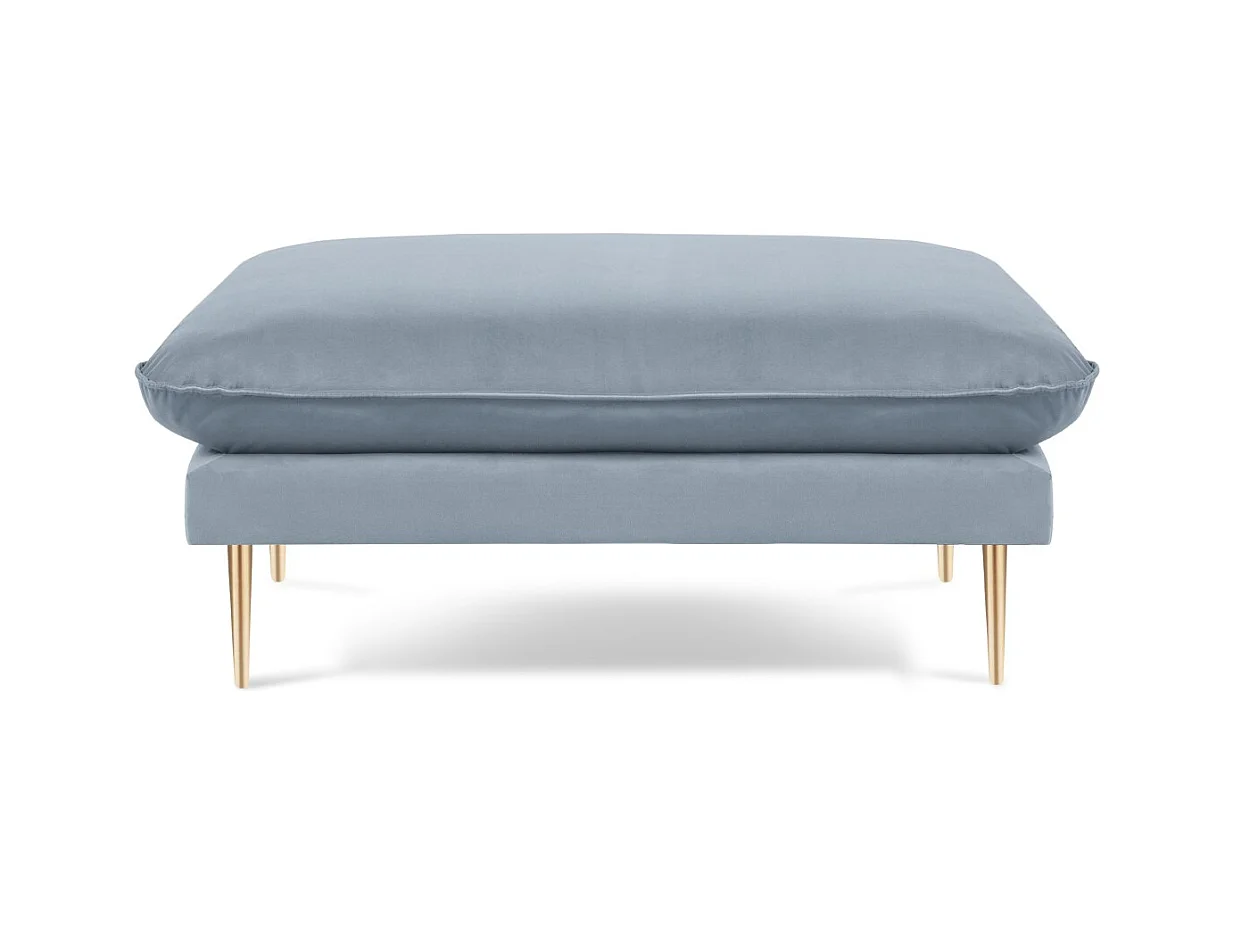 Cosmopolitan Design - Pouf "Vienna" en velours bleu clair - 100x80x43cm