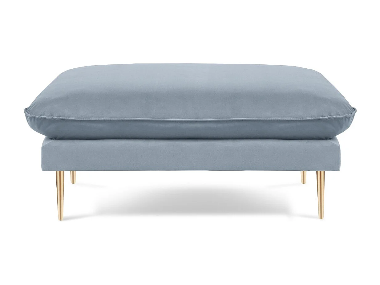 Cosmopolitan Design - Pufe "Vienna" em veludo azul claro - 100x80x43cm