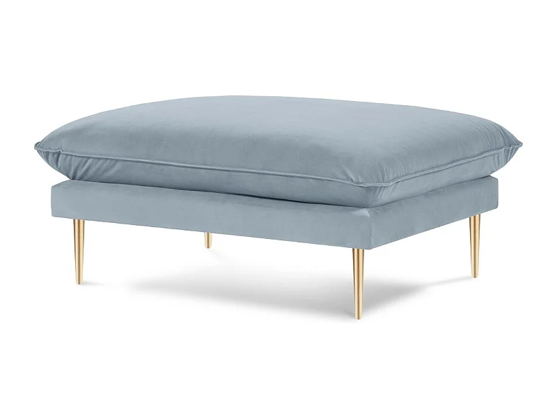 Cosmopolitan Design - Poef "Vienna" Flueel, Lichtblauw - 100x80x43cm