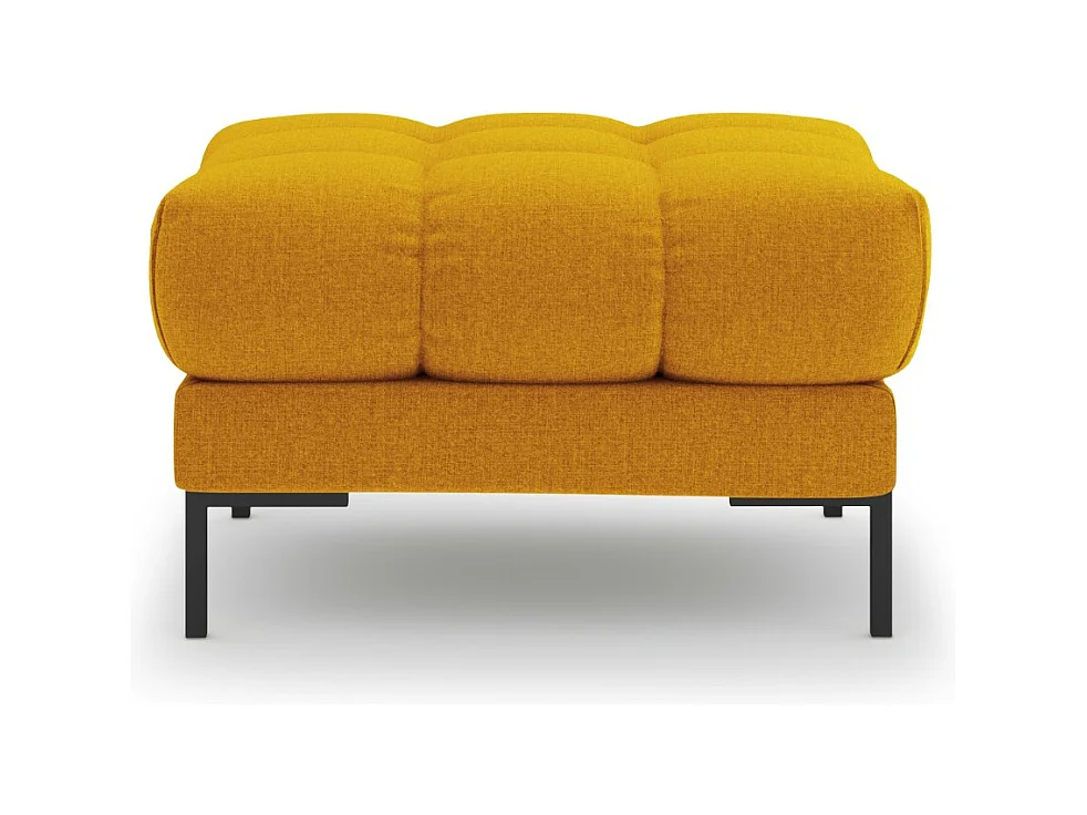 Cosmopolitan Design - Poef "Bali" Structurele stof, GEEL - 60x60x41cm