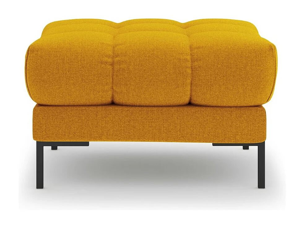 Cosmopolitan Design - Poef "Bali" Structurele stof, GEEL - 60x60x41cm