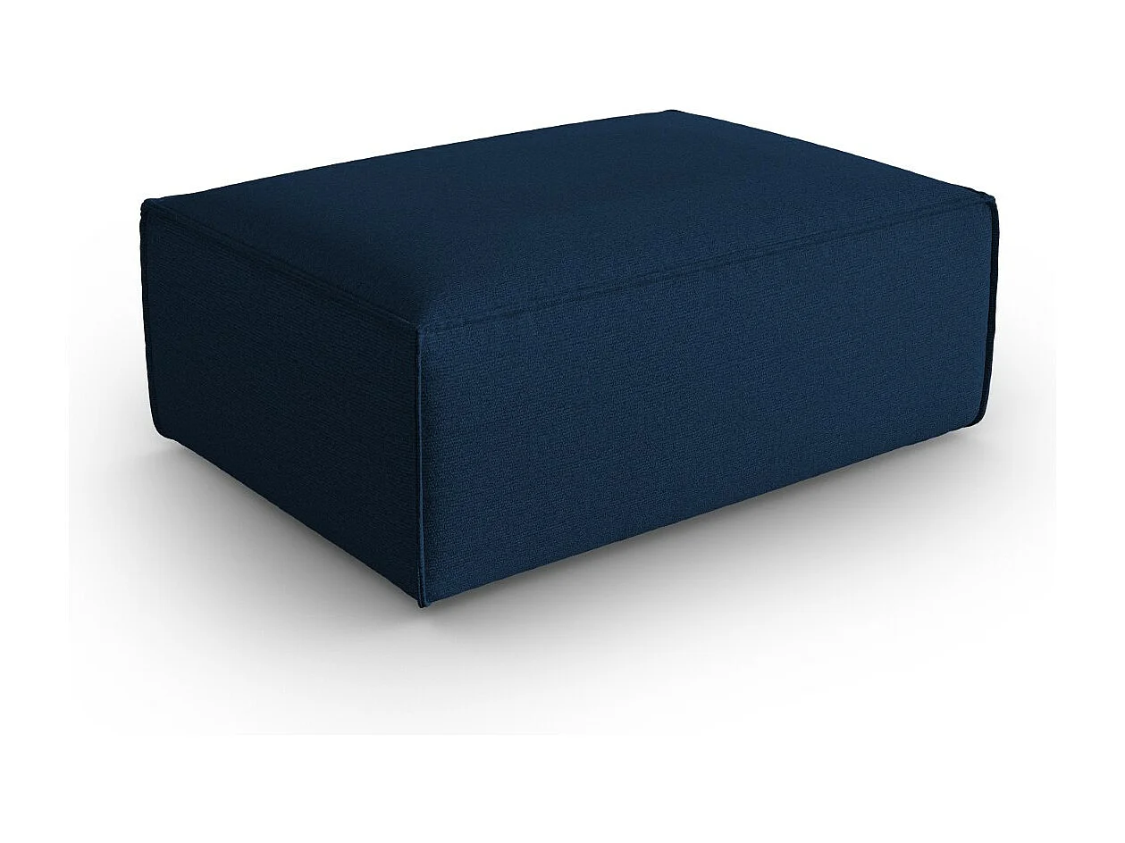 Cosmopolitan Design - Pouf "Mackay" aus strukturiertem Samt dunkelblau - 100x69x40cm