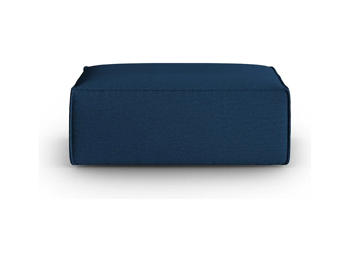 Cosmopolitan Design - Pufe "Mackay" em veludo estruturado azul escuro - 100x69x40cm