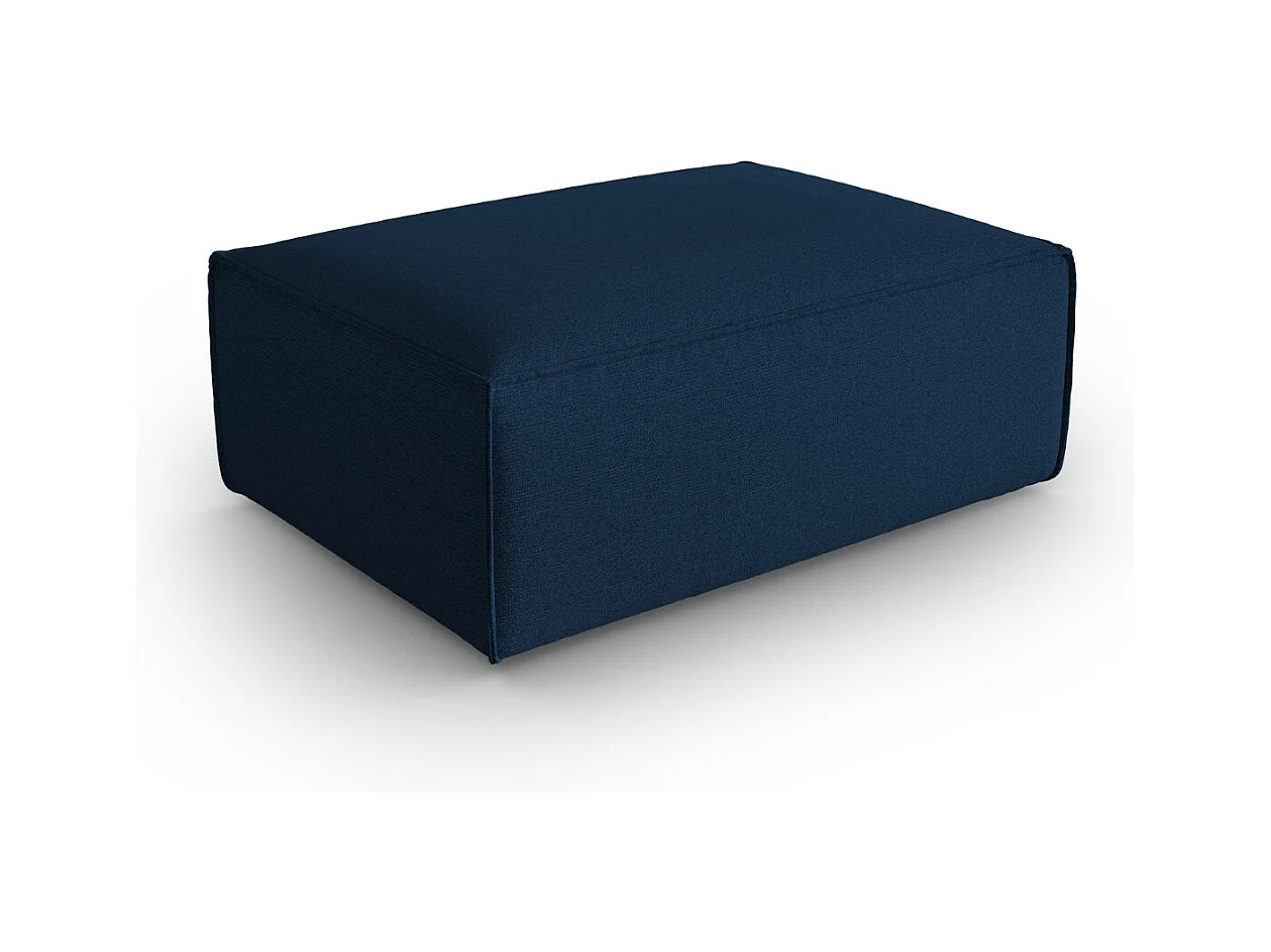 Cosmopolitan Design - Puf "Mackay" de terciopelo estructurado azul oscuro - 100x69x40cm