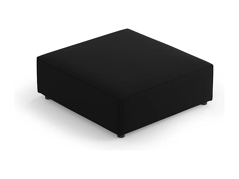 Cosmopolitan Design - Pouf "Arendal" aus Samt schwarz - 102x80x40cm