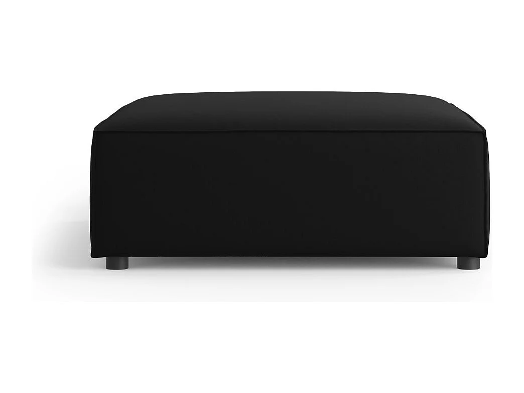 Cosmopolitan Design - Pouf "Arendal" en velours noir - 102x80x40cm
