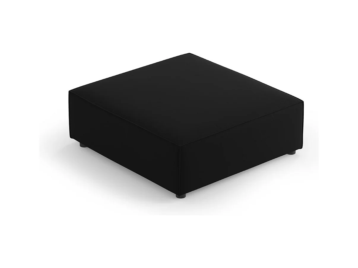 Cosmopolitan Design - Poef "Arendal" Flueel, Zwart - 102x80x40cm