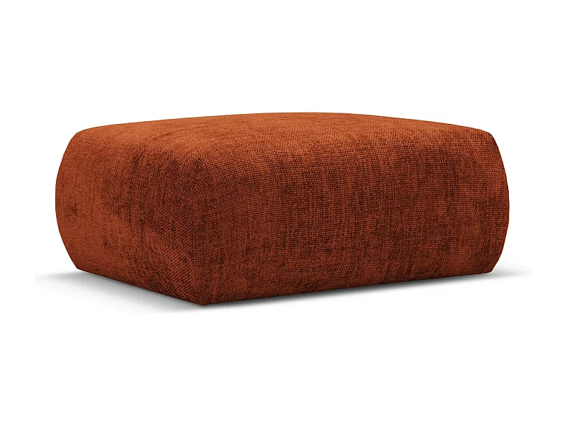 Cosmopolitan Design - Puf "Matera" de tejido chenilla terracota - 86x68x40cm