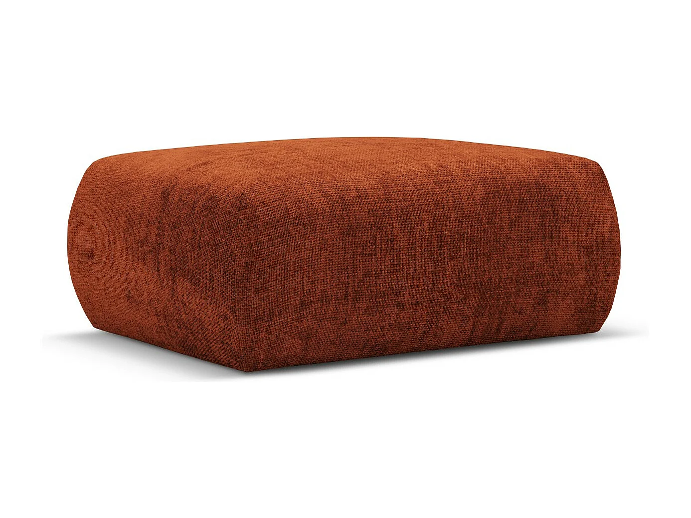 Cosmopolitan Design - Puf "Matera" de tejido chenilla terracota - 86x68x40cm