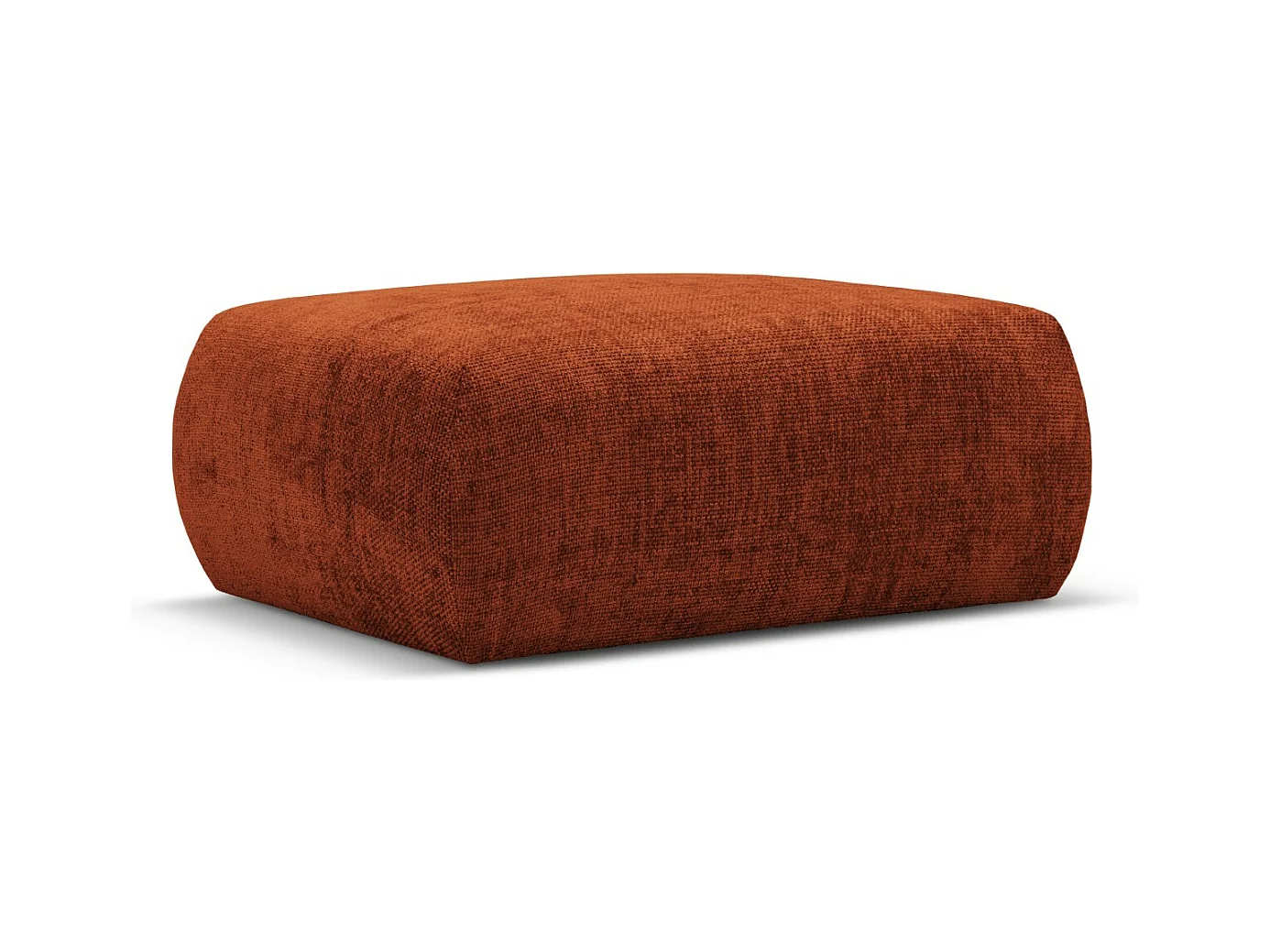 Cosmopolitan Design - Pouf "Matera" en chenille terracotta - 86x68x40cm