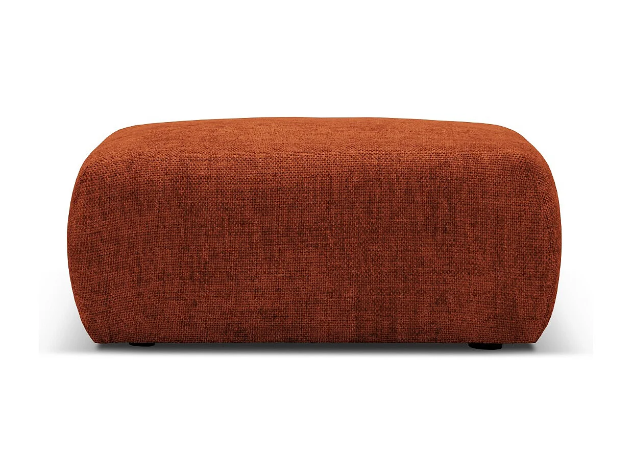 Cosmopolitan Design - Pufe "Matera" em tecido chenille terracota - 86x68x40cm