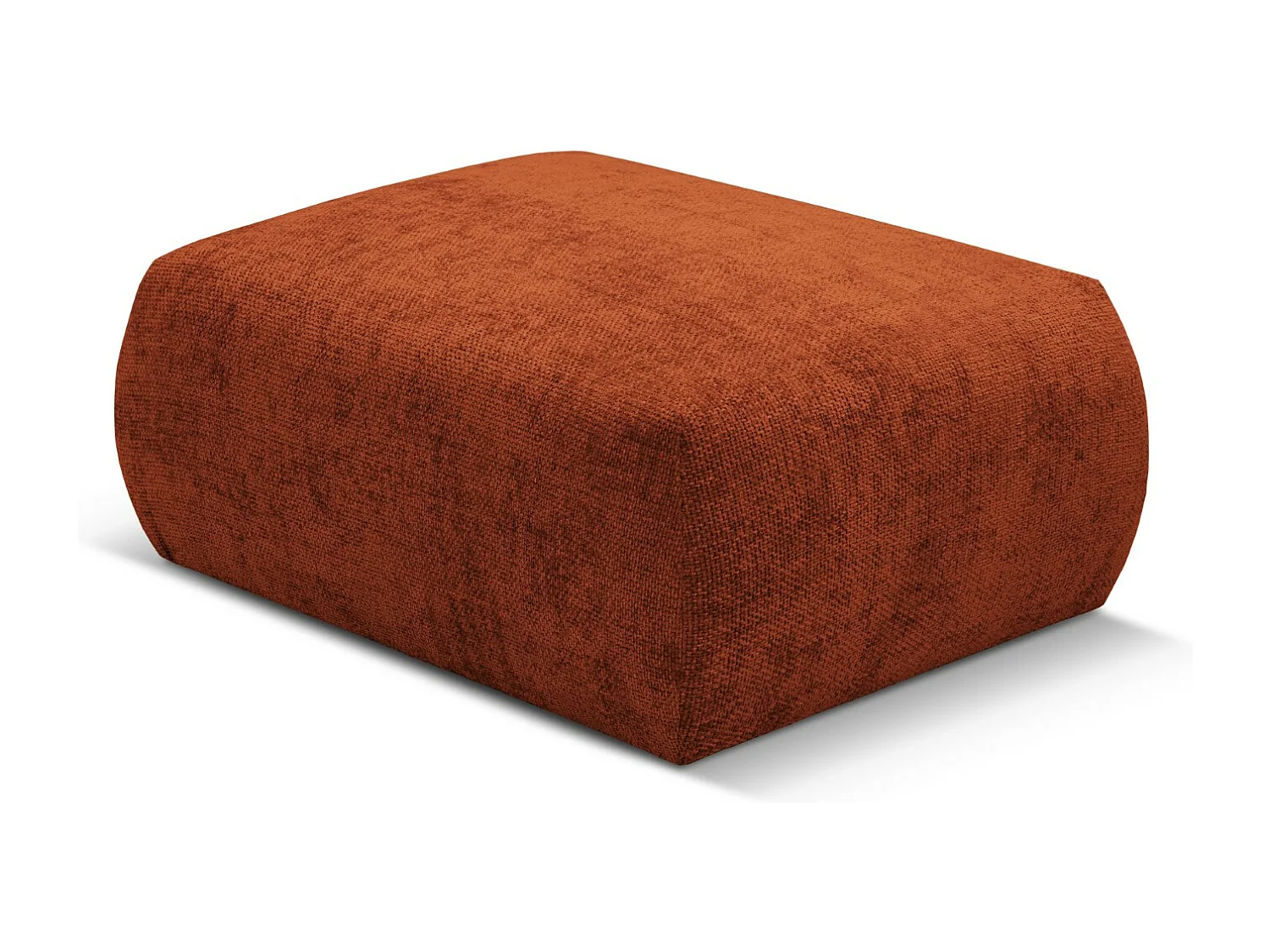 Cosmopolitan Design - Pufe "Matera" em tecido chenille terracota - 86x68x40cm