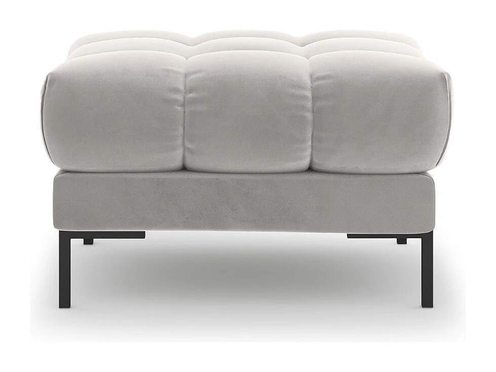 Cosmopolitan Design - Pufe "Bali" em veludo prata - 60x60x41cm